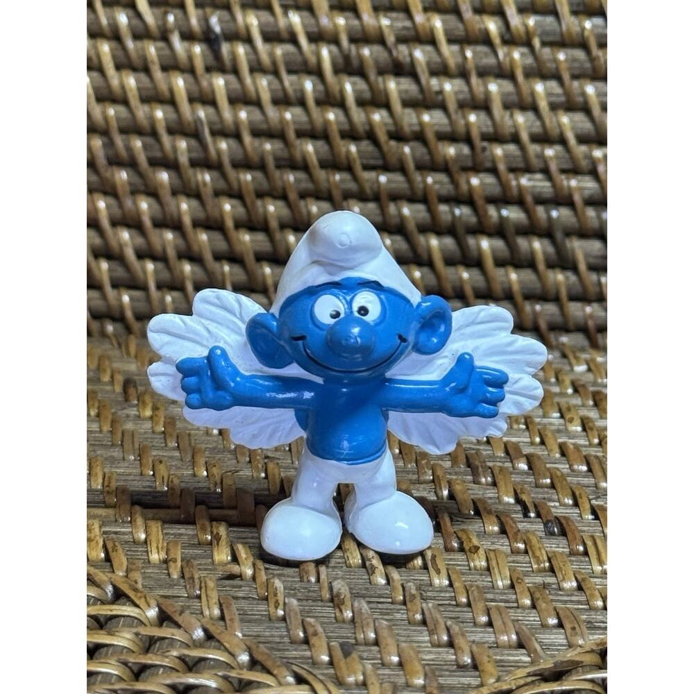 Smurfs Flying Angel Smurf 20071 Figure Wings Open Smurf Bully Vintage 1970s